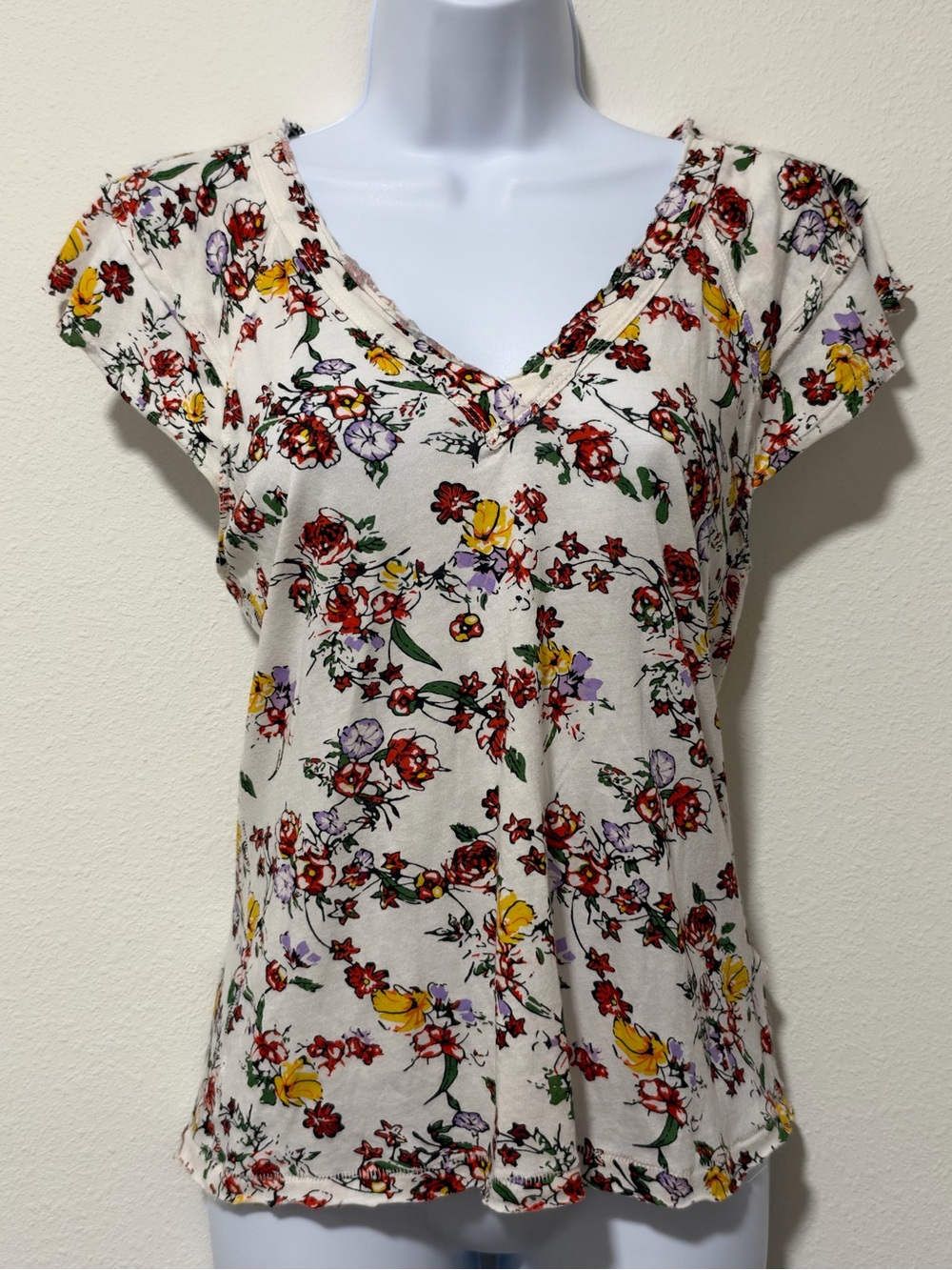 maeve by anthropologie floral v neck top